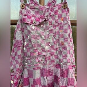 Magnolia Pearl European Cotton Patchwork Love Overalls 096 McGee